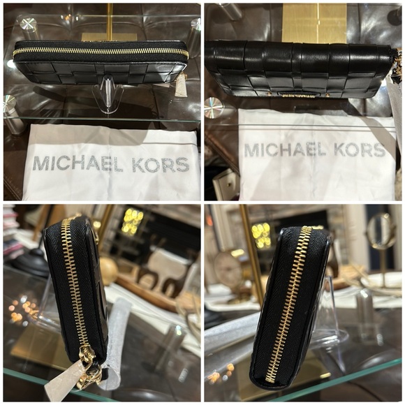 Authentic MICHAEL Michael Kors "Vivian" Travel Continental Basket Weave Wallet - Picture 5 of 13